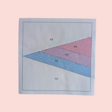 Load image into Gallery viewer, Bi Pride Flag FPP Quilt Block (1/4" seam)