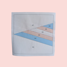 Load image into Gallery viewer, Transgender Pride Flag FPP Quilt Block (1/4" seam)