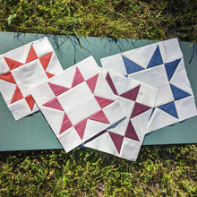 Load image into Gallery viewer, Sawtooth Star FPP Quilt Block (1/4" seam)
