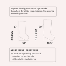 Load image into Gallery viewer, Twinkling Toes Christmas Stocking PDF Sewing Pattern, Size: Small & Medium