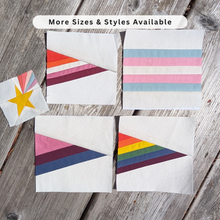 Load image into Gallery viewer, Transgender Pride Flag FPP Quilt Block (1/4" seam)