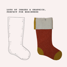 Load image into Gallery viewer, Twinkling Toes Christmas Stocking PDF Sewing Pattern, Size: Small & Medium