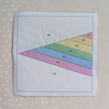 Load image into Gallery viewer, Rainbow Pride Flag FPP Quilt Block (1/4" seam)