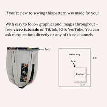 Load image into Gallery viewer, Reversible Tote Bag, Size Medium, PDF Sewing Pattern