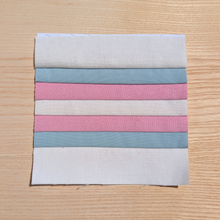 Load image into Gallery viewer, Transgender Pride Flag FPP Quilt Block (1/4" seam)