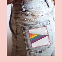 Load image into Gallery viewer, Rainbow Pride Flag FPP Quilt Block (1/4" seam)