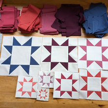 Load image into Gallery viewer, Sawtooth Star FPP Quilt Block (1/4" seam)