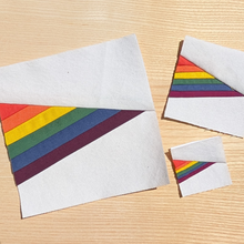 Load image into Gallery viewer, Rainbow Pride Flag FPP Quilt Block (1/4" seam)