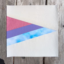 Load image into Gallery viewer, Bi Pride Flag FPP Quilt Block (1/4" seam)