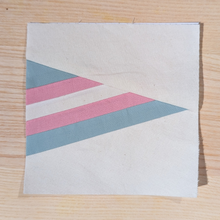 Load image into Gallery viewer, Transgender Pride Flag FPP Quilt Block (1/4" seam)