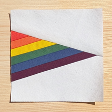 Load image into Gallery viewer, Rainbow Pride Flag FPP Quilt Block (1/4" seam)