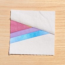 Load image into Gallery viewer, Bi Pride Flag FPP Quilt Block (1/4" seam)