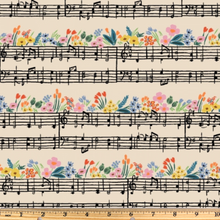 Load image into Gallery viewer, Rifle Paper Co. | Bramble | Music Notes in Cream | Unbleached Canvas