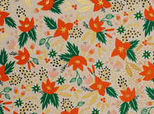 Load image into Gallery viewer, Rifle Paper Co. | Poinsettia Metallic Canvas Fabric | Cotton Linen Blend