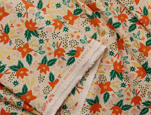 Load image into Gallery viewer, Rifle Paper Co. | Poinsettia Metallic Canvas Fabric | Cotton Linen Blend