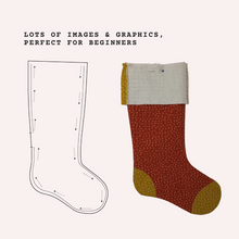 Load image into Gallery viewer, Twinkling Toes Christmas Stocking PDF Sewing Pattern, Size: Small &amp; Medium
