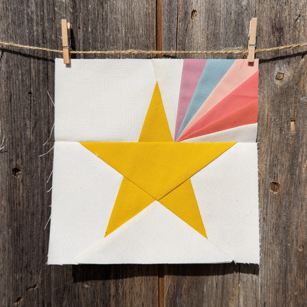 Shooting Star FPP Quilt Block (1/4