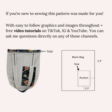 Load image into Gallery viewer, Reversible Tote Bag, Size Medium, PDF Sewing Pattern
